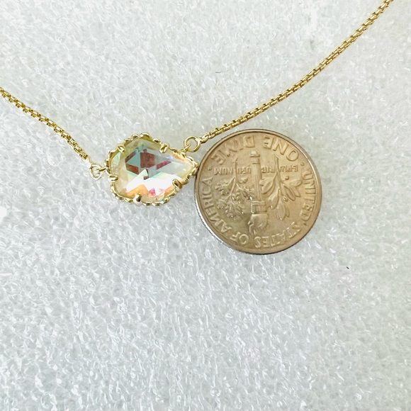 Kendra Scott Tess Pendant Necklace In Iridescent Drusy, Rose Gold Plated Plu20012514
